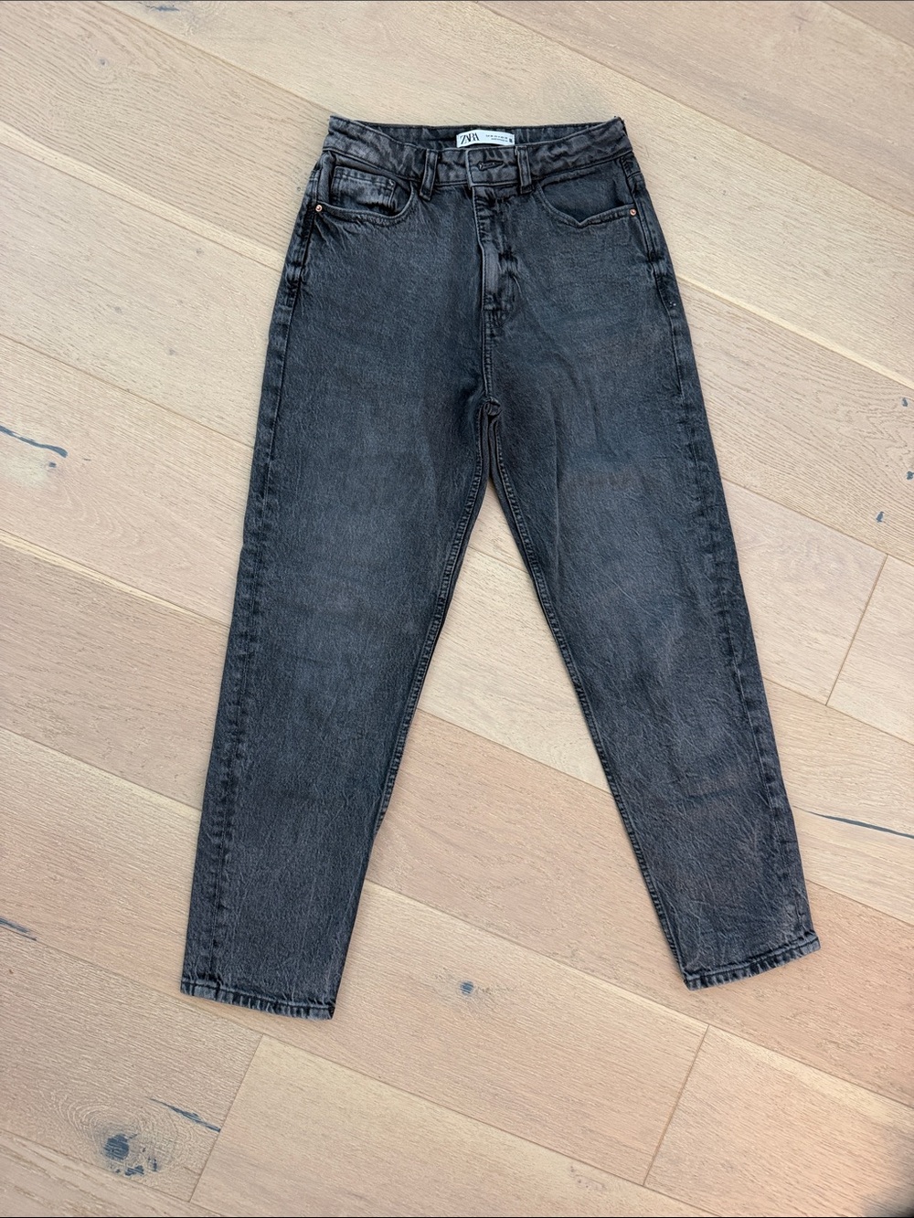ZARA Men’s Washed Black Slim-Straight Jeans